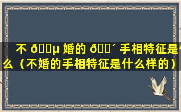 不 🐵 婚的 🐴 手相特征是什么（不婚的手相特征是什么样的）